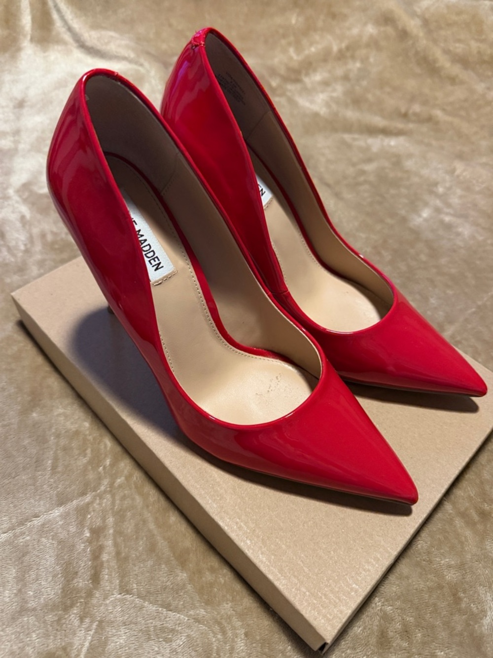 Steve Madden Red Patent Pointed Toe Stiletto Pumps